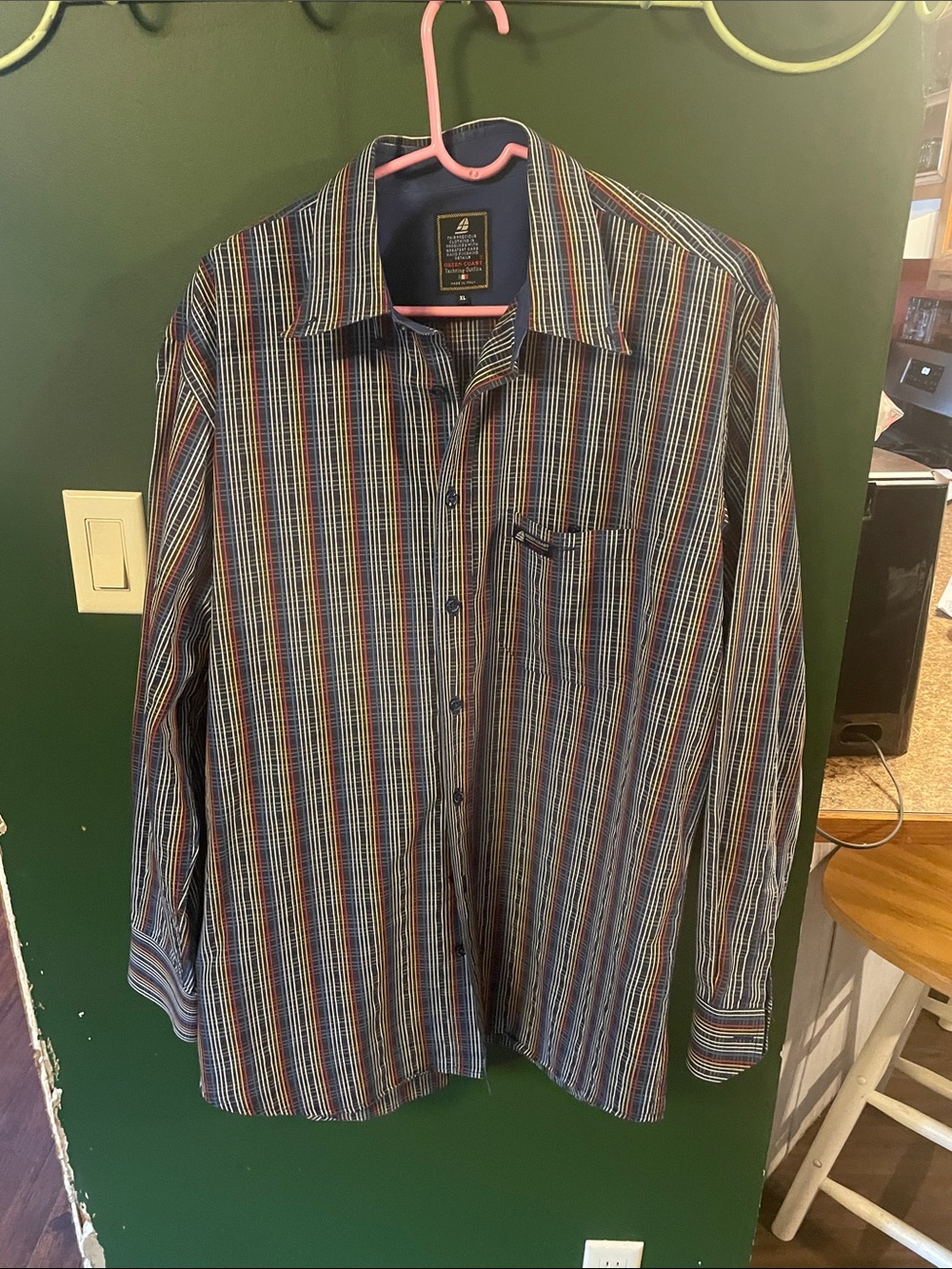 Green Coast Yachting Outfits Made In Italy Multi Color Button Up Shirt Size XL
